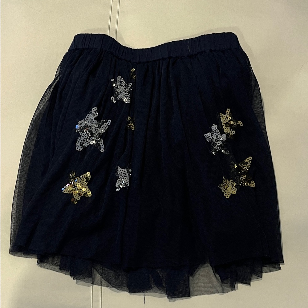 Crewcuts Navy Tule Skirt with Sequin Stars